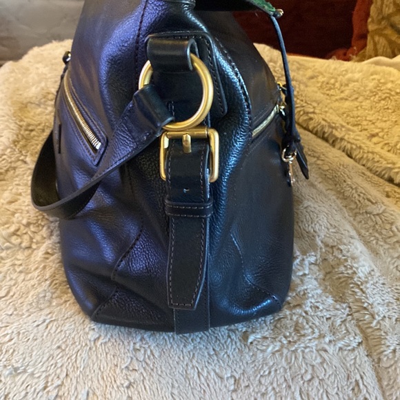 Florentine Dooney and Bourke leather and brass handbag. With long strap. - Picture 5 of 9